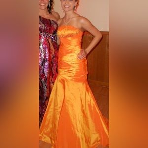 Orange prom homecoming ball gown dress